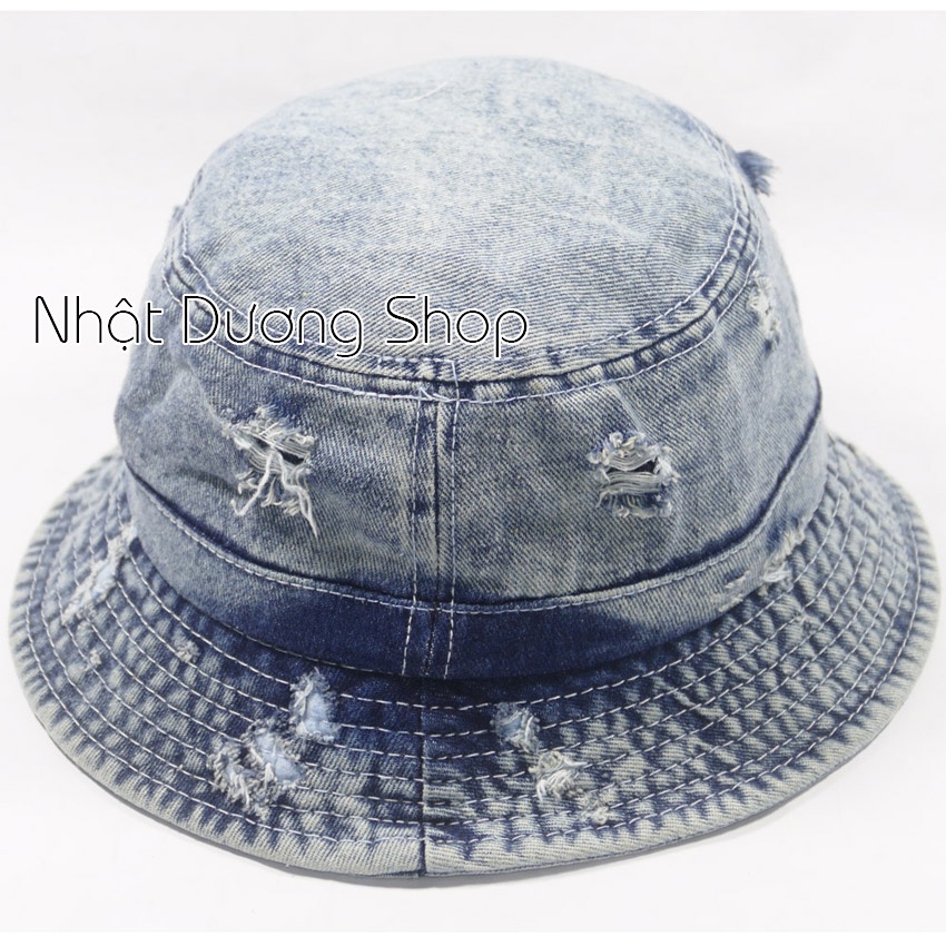 Nón tai bèo ,nón bucket Jeans TRƠN hàn quốc - Mũ vành Jeans rách cực chất thời trang nam nữ hot teen