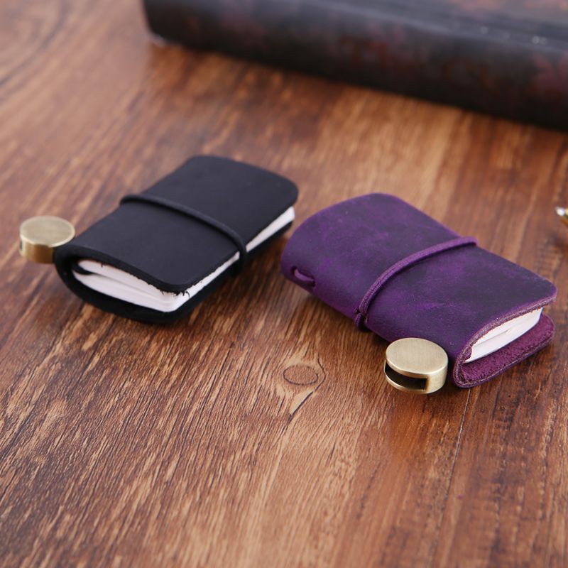 WIN. Leather Travel Book Mini Journal Booklet Handmade Cover With Insert Brochure Accessories Writing