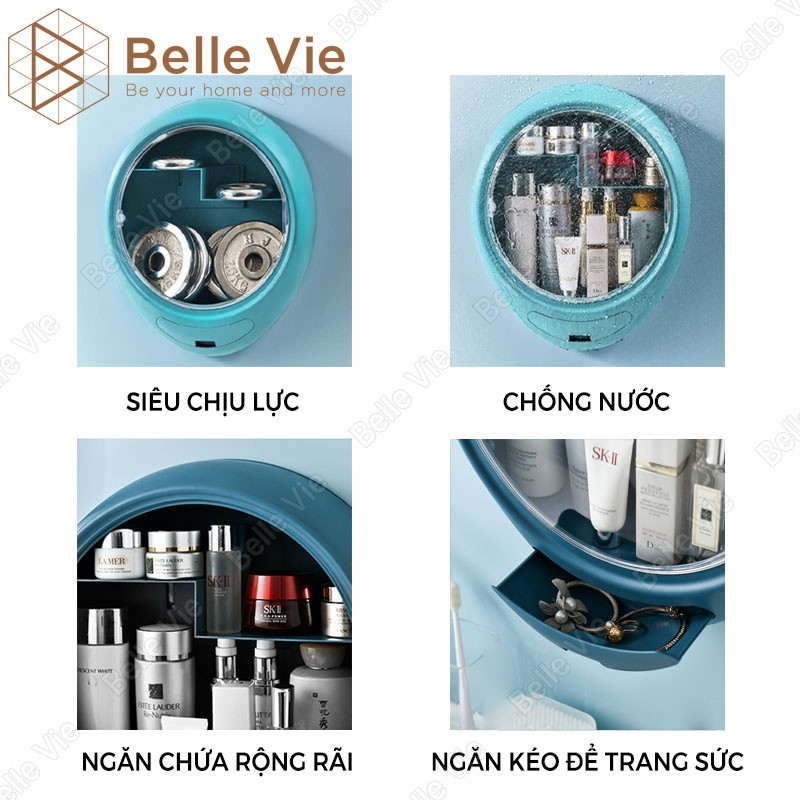 Kệ Đựng Mỹ Phẩm Treo Tường BELLEVIE Kệ Đựng Đồ Nhà Tắm Cao Cấp Gắn Tường Chắc Chắn