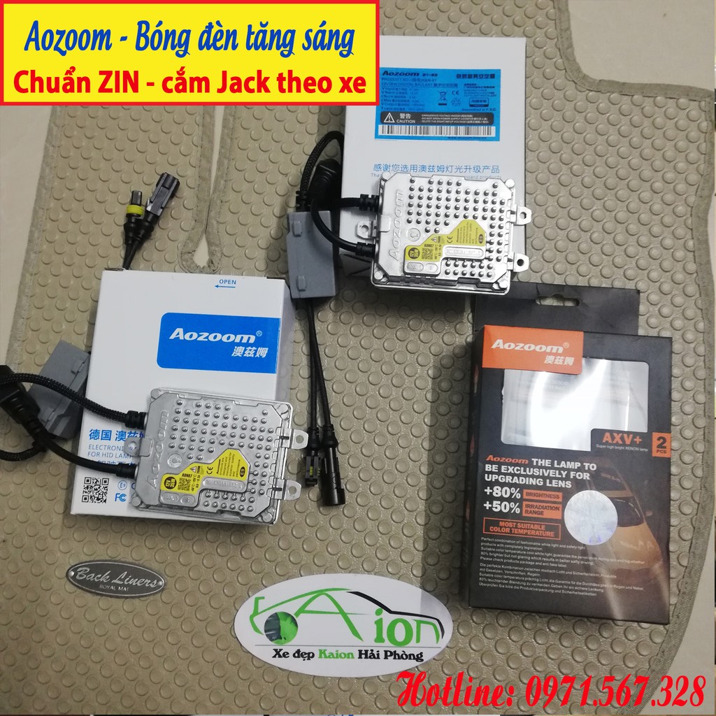 Bộ Xenon Aozoom H11 - bóng đèn tăng sáng gồm 2 Ballast và 2 bóng H11 4.300k/5.500k - Công nghệ Đức - Chính hãng