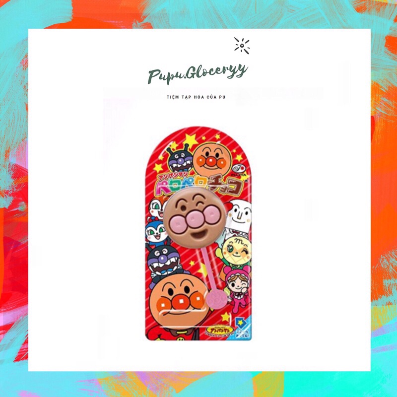 Kẹo mút socola Anpanman Fujiya Nhật Bản 12g