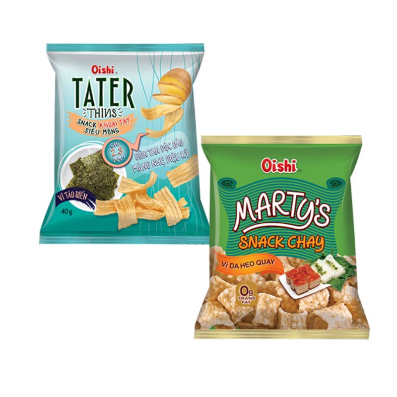 Lô 10 gói Snack Oishi 35g nhiều vị hấp dẫn