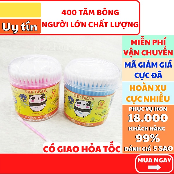 Combo 400 tăm bông ✅ FREESHIP 🚛 Combo 400 tăm bông đa dụng chất lượng cao giá rẻ (1 hộp 200 cây) - Phát Huy Hoàng