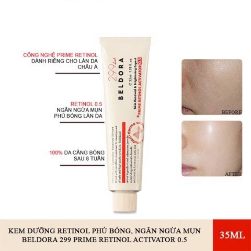 Kem dưỡng Retinol Beldora 299 Prime chống lão hóa, ngăn ngừa nếp nhăn.