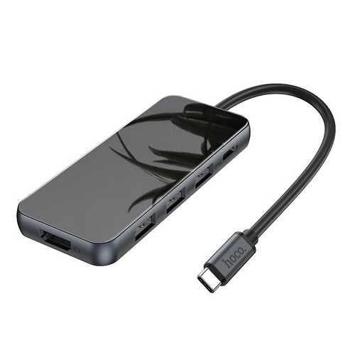 BỘ CHUYỂN TYPE-C SANG 3 CỔNG( USB3.0 x3+HDMI+PD)HOCO HB15