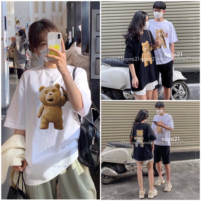 [SIEU SALE] Phông 3D chú gấu nâu Ulzzang unisex ( hàng có sẵn)