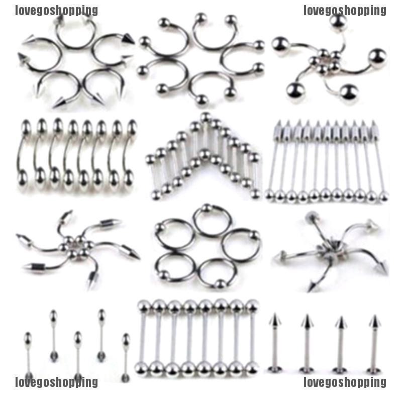 60 / 85 khuyên xỏ cơ thể bằng thép không gỉ cá tính