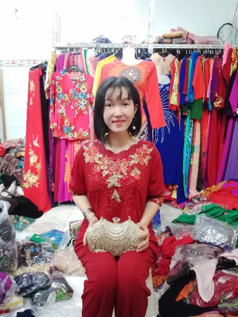 Bộ hoa thêu đá cao cấp