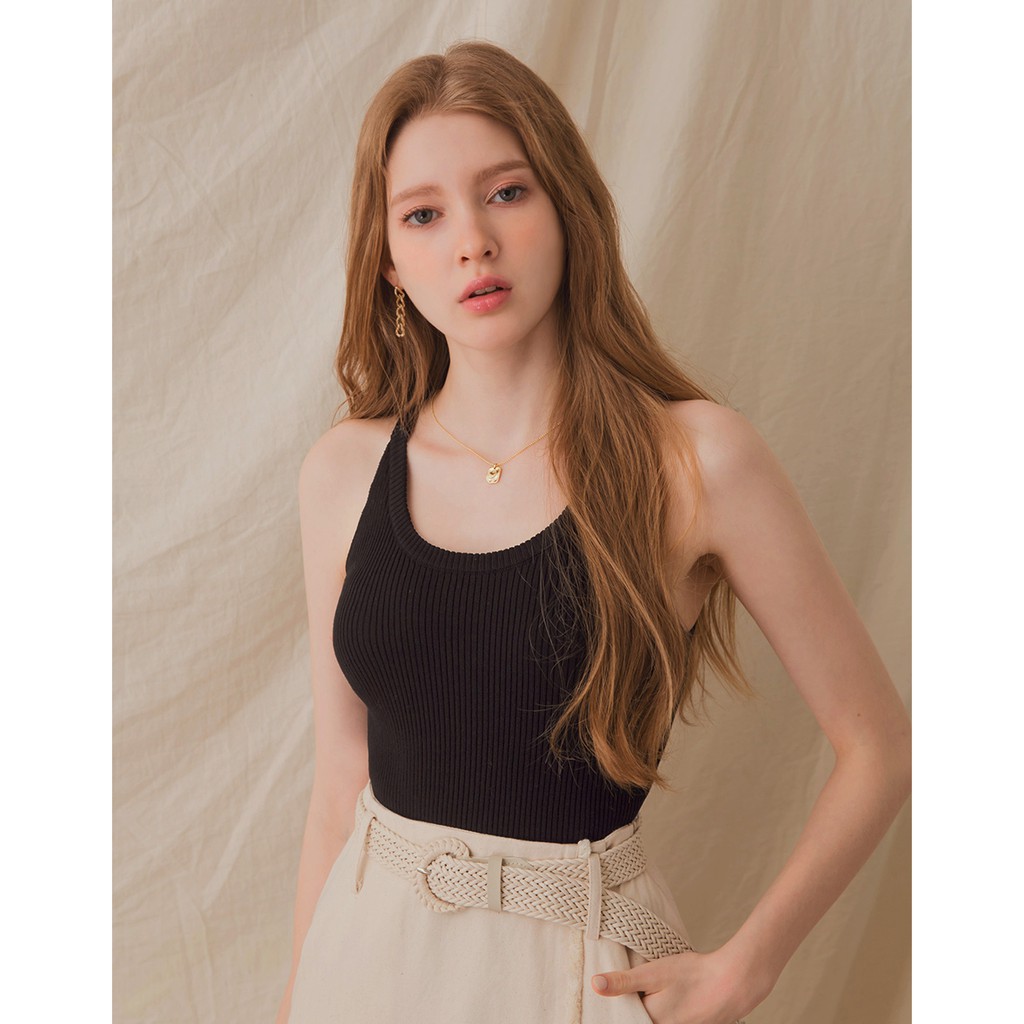 Áo dệt kim cổ U tối giản nữ Air Space 2111821009 | BigBuy360 - bigbuy360.vn