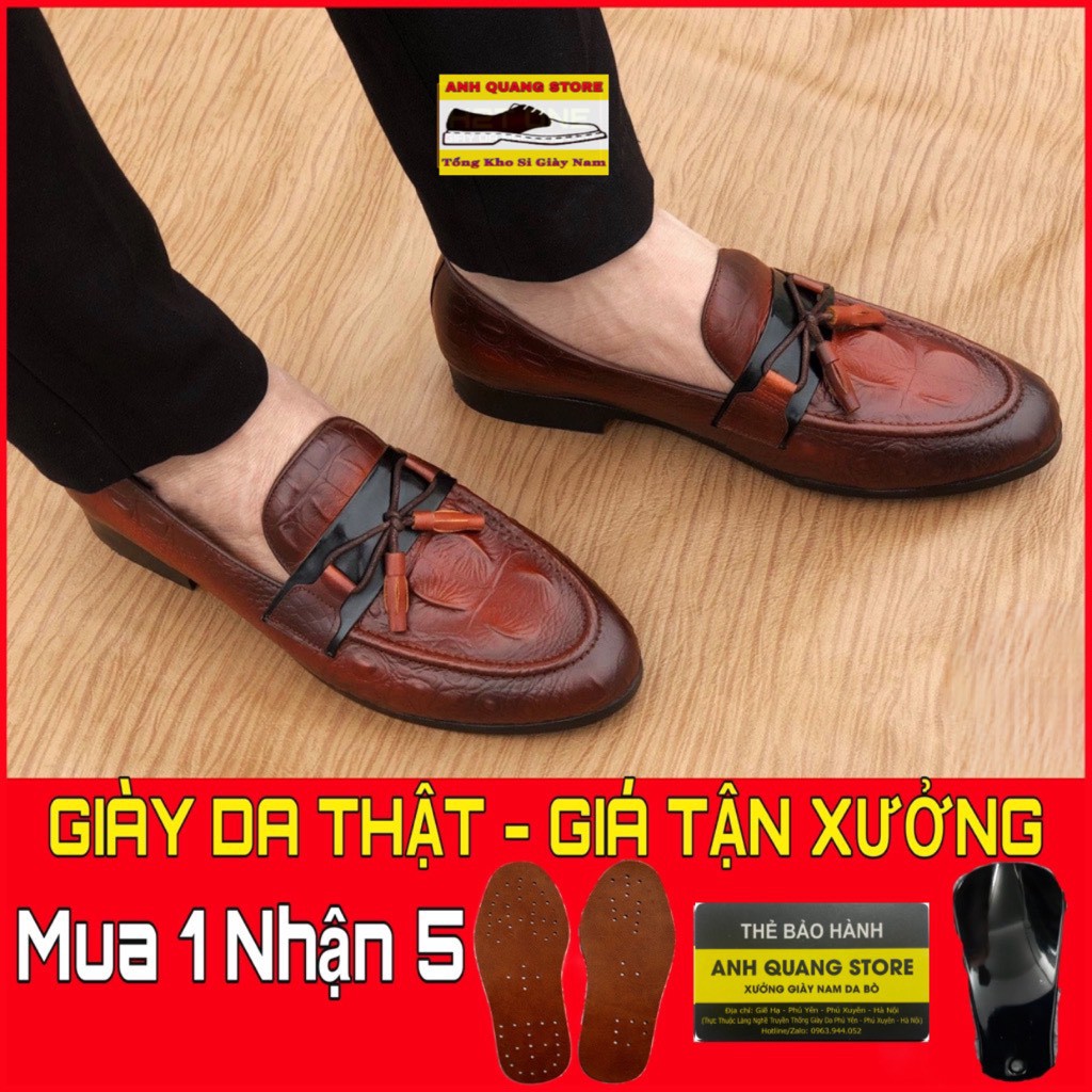 [Xả Hàng Lẻ Size]Giày lười nam cao cấp da bò nguyên tấm phong cách hàn quốc trẻ trung bảo hành 1 năm GT168