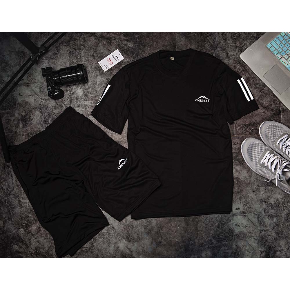 Quần short thể thao nam thun lạnh màu đen