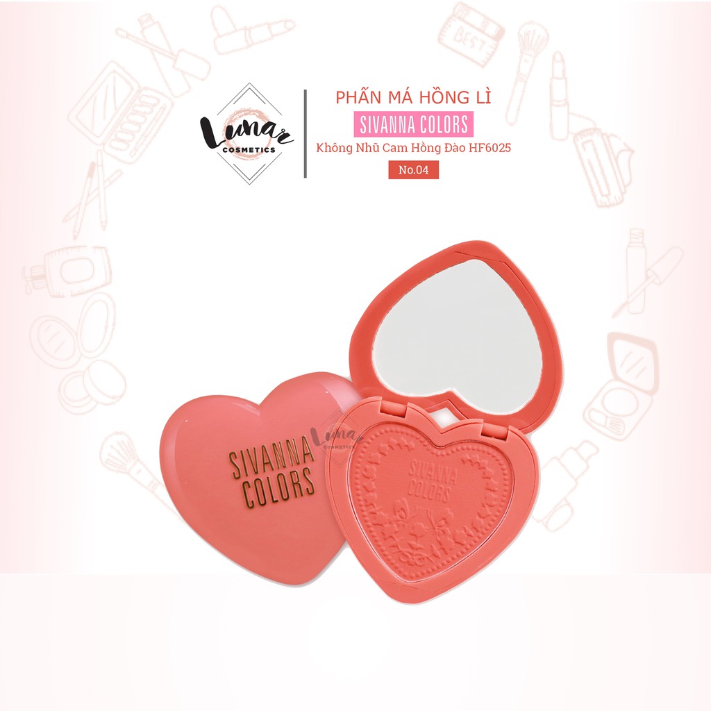 Phấn Má Hồng Lì Không Nhũ Sivanna Colors Tông Cam Hồng Đào So Chic Blush HF6025 No.04 | BigBuy360 - bigbuy360.vn