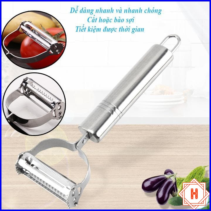 Nạo Rau Củ Quả 2 IN 1 Bằng Inox Dễ Dàng Sử Dụng { H }