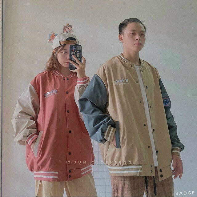 Áo Khoác Bomber Dù 2 lớp thêu Babe - Form Rộng Unisex Nam Nữ Couple Ulzzang