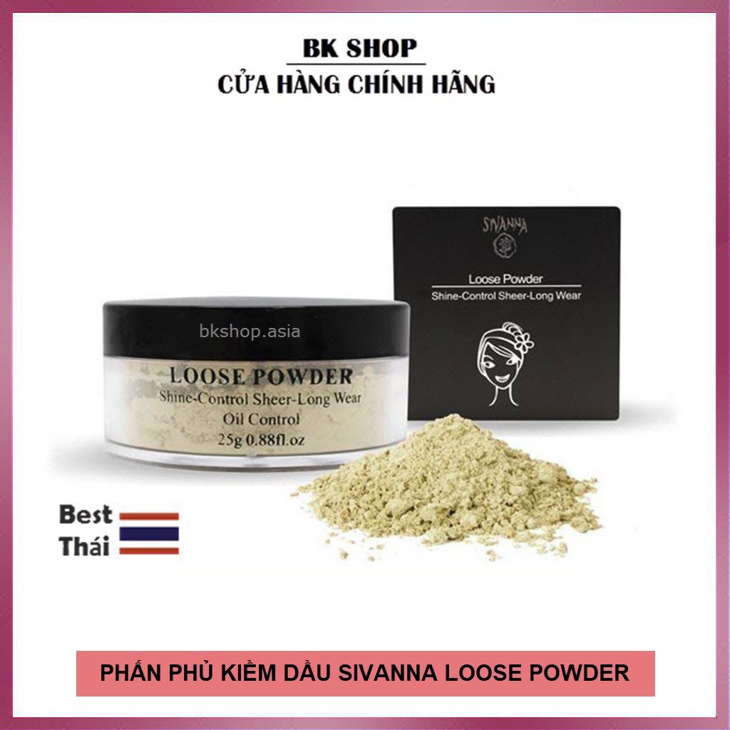 [Date 2027] Phấn Phủ Sivanna Loose Powder Kiềm Dầu Dạng Bột F010