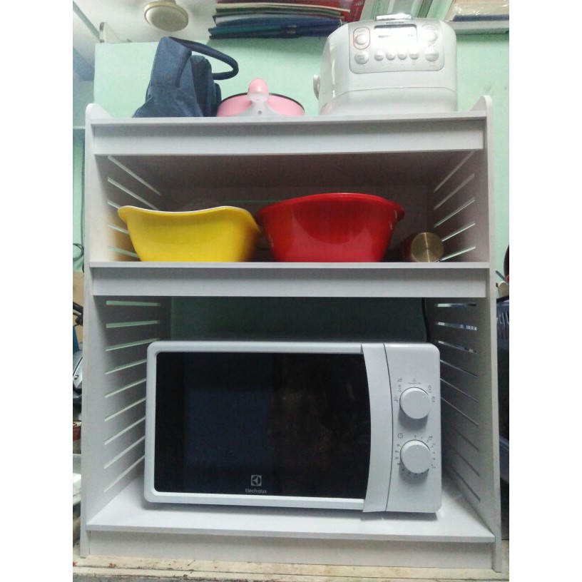 Kệ lò vi sóng 3 tầng, kệ gia vị nhà bếp để nồi cơm, ấm siêu tốc chống nước IG257.2