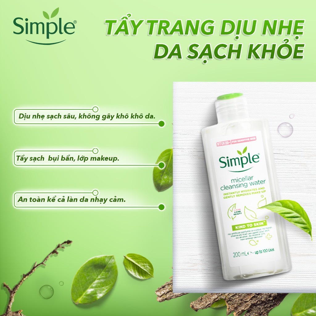 Nước Tẩy Trang Simple Micellar Cleansing Water 200Ml