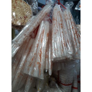 Bánh tráng muối ớt tôm ống cuộn sẵn combo 1 xâu 10 bịch