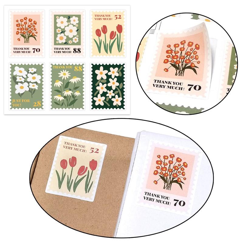 Set 20 / 120 Nhãn Dán Niêm Phong Bao Bì Bánh In Chữ Thank You Độc Đáo