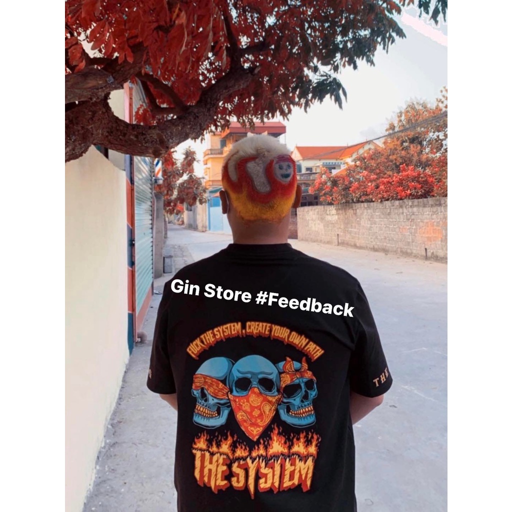 ÁO Thun Đầu Lâu Lửa Cotton co giãn 4 chiều Unisex