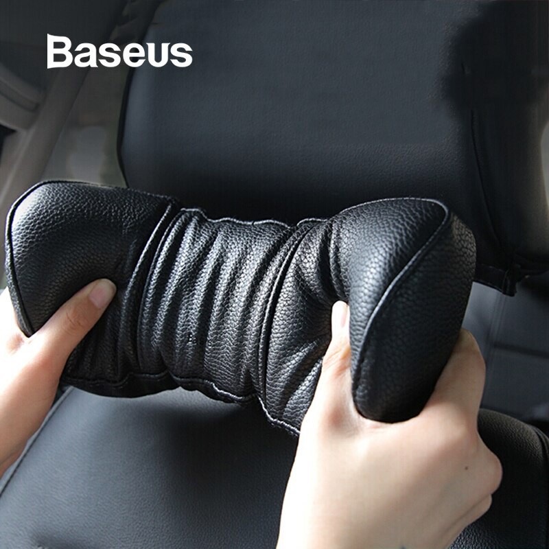 Gối tựa đầu chống đau cổ bọc da cao cấp trên xe hơi - Baseus PU Leather Car Neck