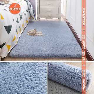 Thảm lót  sàn phòng ngủ đẹp màu Xám xanh | Lông CỪU  | 1m6x1m | 1m6x2m