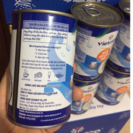 1 Thùng (24 lon) nước cốt dừa tươi vietcoco thơm ngon 400ml