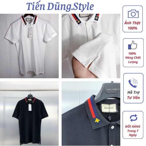 Áo Polo GuCci Thêu Cổ Ong Cao Cấp, Áo Polo Gucci Nam Phiên Bản Thêu Cổ Ong Cao Cấp