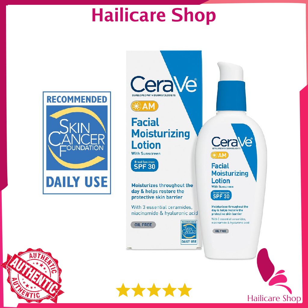 [Nhập Mỹ] Lotion CeraVe PM/ AM Facial Moisturizing Lotion with Broad Spectrum SPF 30 for Daytime Use