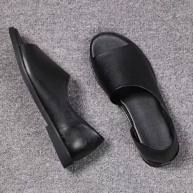Dép Sandal Nam mùa hè, Dép quai hậu nam màu đen cao cấp
