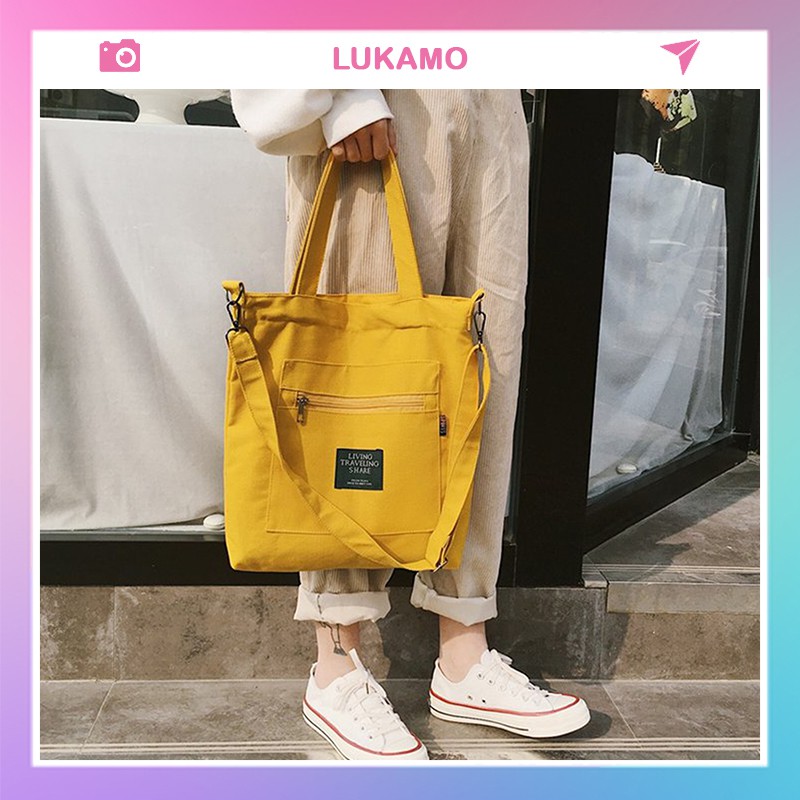 Túi tote bag đẹp vải bố trơn mềm đẹp giá rẻ LUKAMO TX46