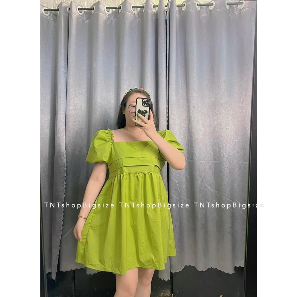 ĐẦM BABYDOLL NƠ XẾP NGỰC [ TNT SHOP BIGSIZE 60kg 90kg ] | BigBuy360 - bigbuy360.vn