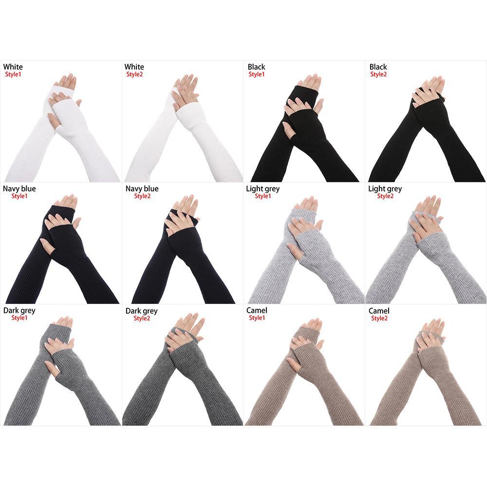 Găng Tay Len Hở Ngón Màu Sắc Thời Trang