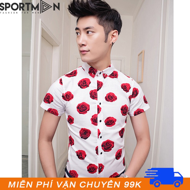Áo sơ mi nam hoa hồng lịch lãm - SM84 | BigBuy360 - bigbuy360.vn