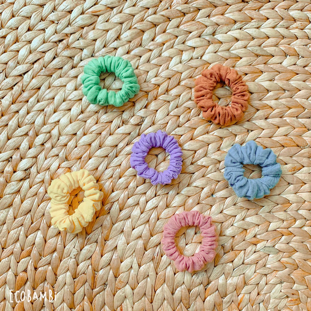 SCRUNCHIES SẮC MÀU COTTON BUBBLE - BẢN NHỎ - ECOBAMBI