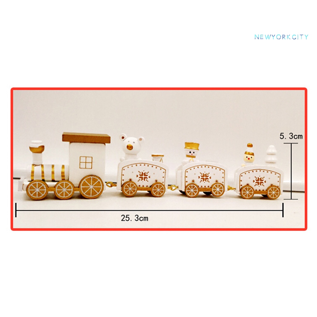 Mô Hình Tàu Lửa / Cây Thông / Gấu Tuyết Bằng Gỗ Sáng Tạo Dành Cho Bé