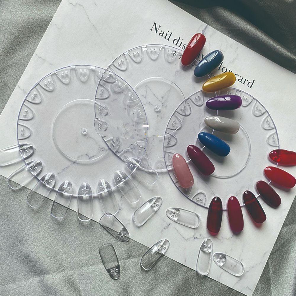Kệ Trưng Bày Móng Tay Giả Hình Tròn Bằng Nhựa Trong Suốt Tháo Rời Được Tiện Lợi