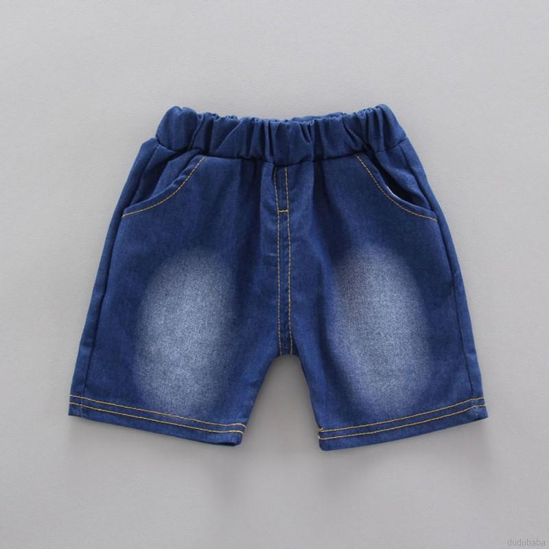 Set áo thun + quần short denim thời trang mùa hè cho bé trai 0~4 tuổi