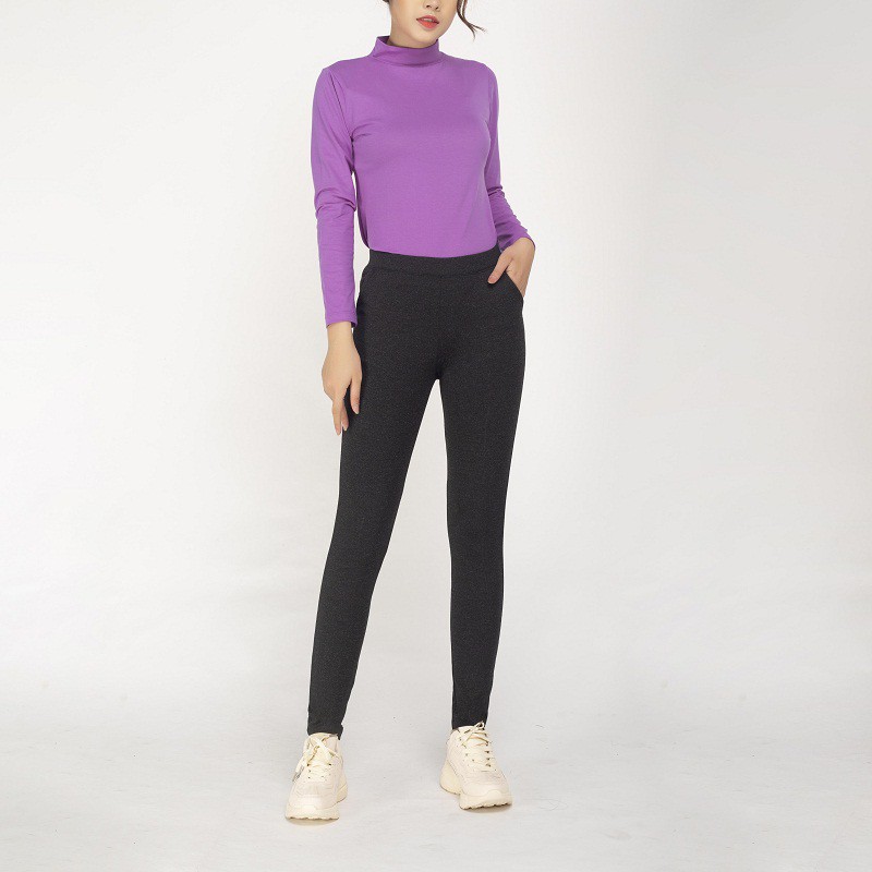 Quần Legging nâng mông Vicci, chất liệu Umi Hàn nhập khẩu màu Tàn đen, giúp nâng đỡ và làm căng tròn vòng 3