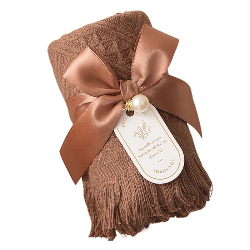 Khăn Tắm Cotton 13 8X29 5 Inch Trang Trí Thắt Nơ Xinh Xắn