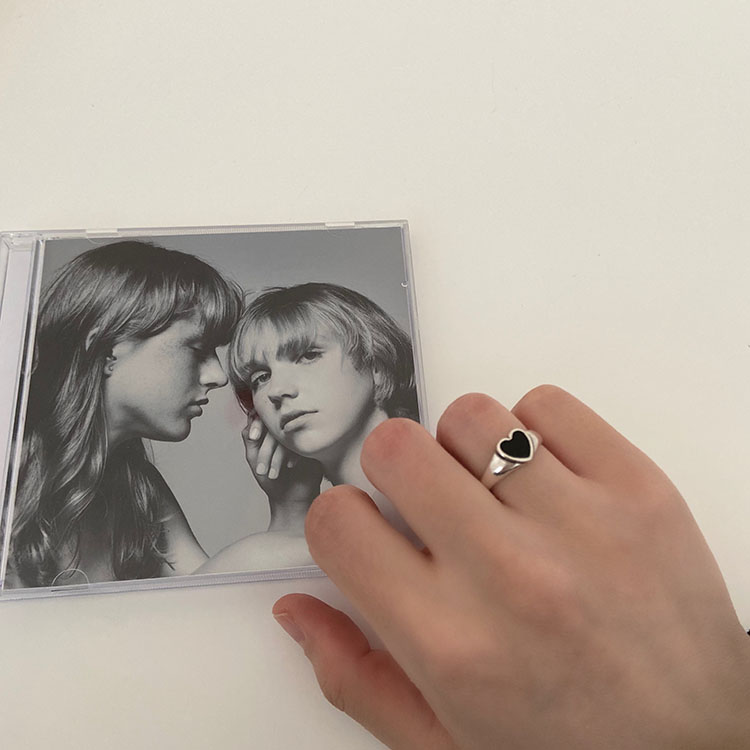 Black Love Simple Fashion Ring Accessories Open Retro
