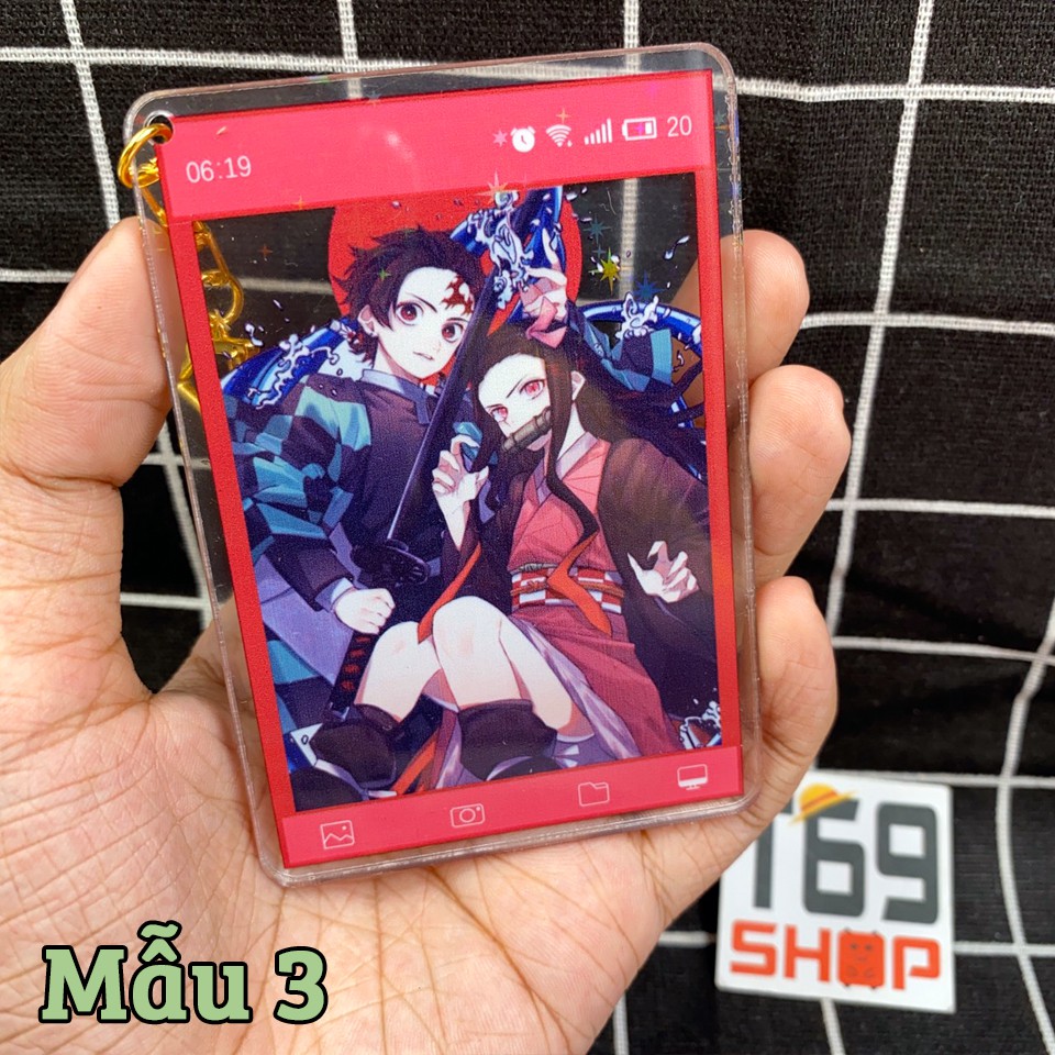 Móc khóa mica anime Kimetsu no Yaiba (Có Hologram)