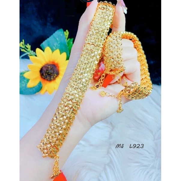 Lắc Tay Mạ Vàng L923 Vảy Cá Bản Lớn Có tăng đơ tăng giảm Namoo Jewelry