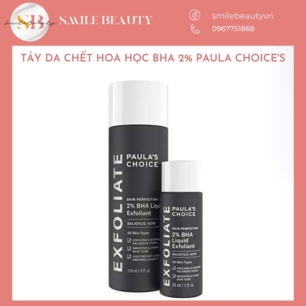 Dung dịch tẩy da chết hoa học Paula's Choice Skin Perfecting 2% BHA