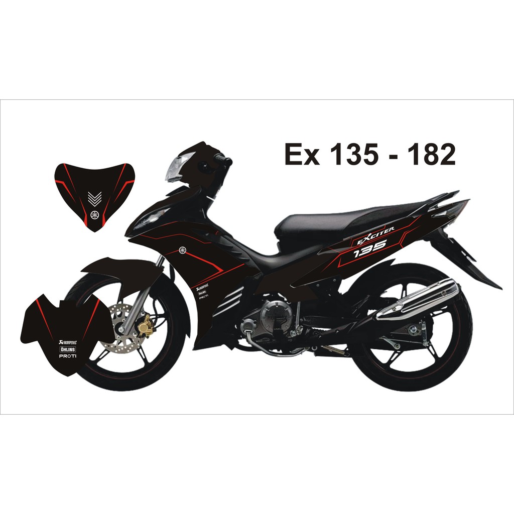 Tem Trùm Exciter 135 Đen Chỉ Đỏ-182