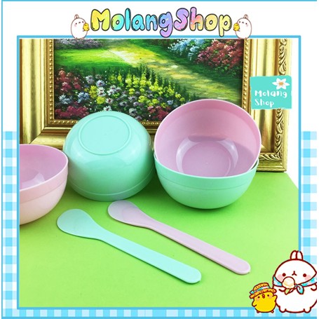 Set bát trộn mặt nạ kèm thìa - Bát trộn mỹ phẩm Handmade Molangshop