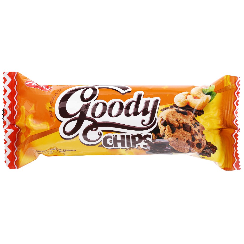 Bánh quy Goody Chips socola hạt điều 80g