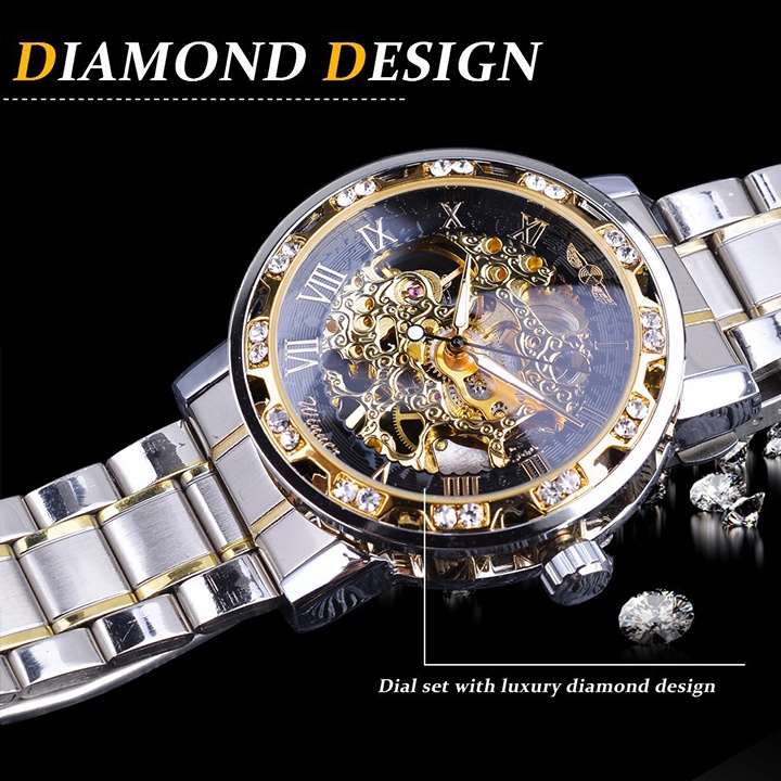 Đồng Hồ Nam Automatic, Đồng Hồ Cơ Lộ Máy Cao Cấp Tự Động Lên Dây Cót Khi Đeo, Lộ Cơ Mặt Và Đáy, Mặt Kính Chống Xước, Chố
