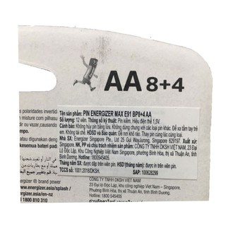 5 vỉ Pin AA 1.5v Alkaline Energizer E91-BP12 (Loại vỉ 12viên)