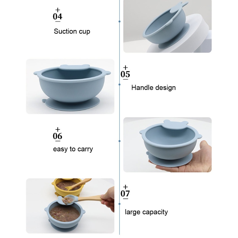Bộ 2 Dụng Cụ Tập Ăn Bằng Silicone Không Thấm Nước Chống Trượt Cho Bé